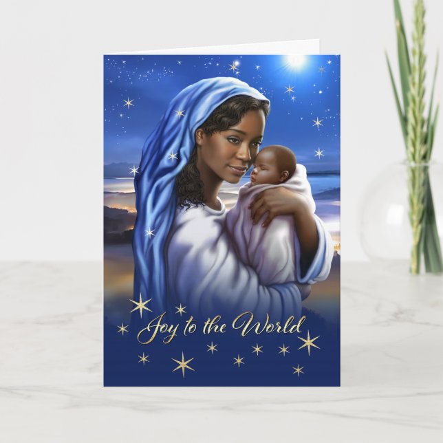 African American Madonna and Child Christmas Cards (Front)