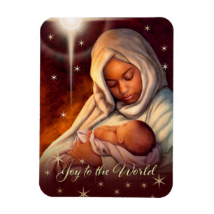 African American Madonna Christmas Magnets