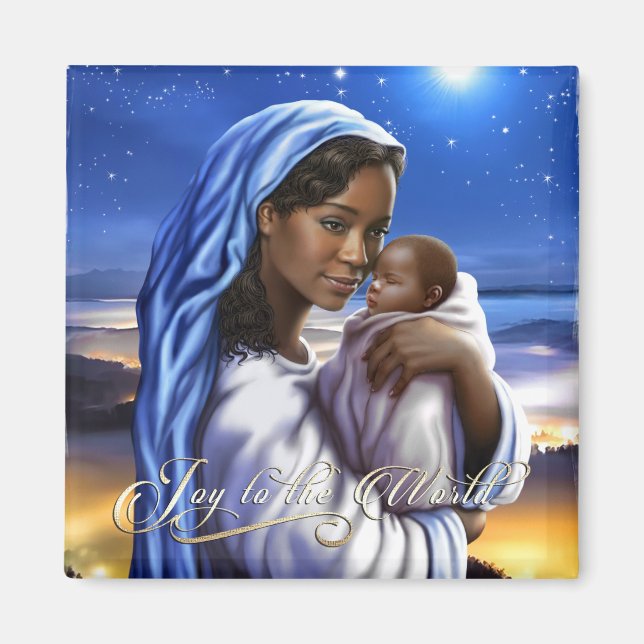 African American Madonna Christmas Magnets (Front)