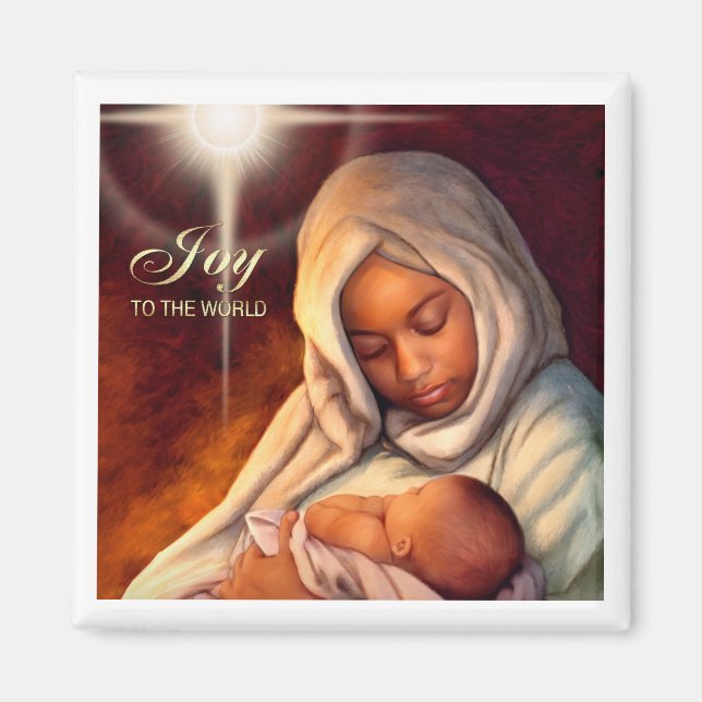 African American Madonna Christmas Magnets (Front)