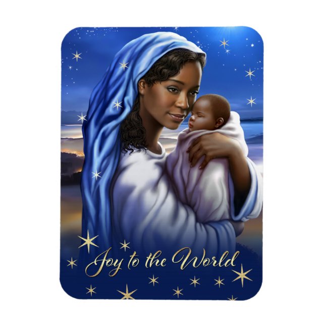 African American Madonna Christmas Magnets (Vertical)