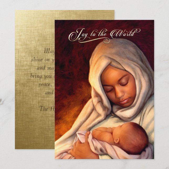 African American Madonna Flat Christmas Cards (Front/Back)