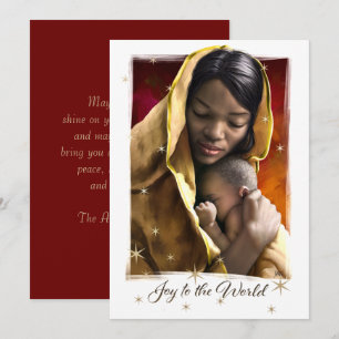 African American Madonna Flat Christmas Cards