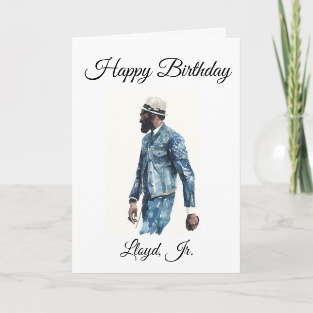African American Male - Birthday Card (Front)