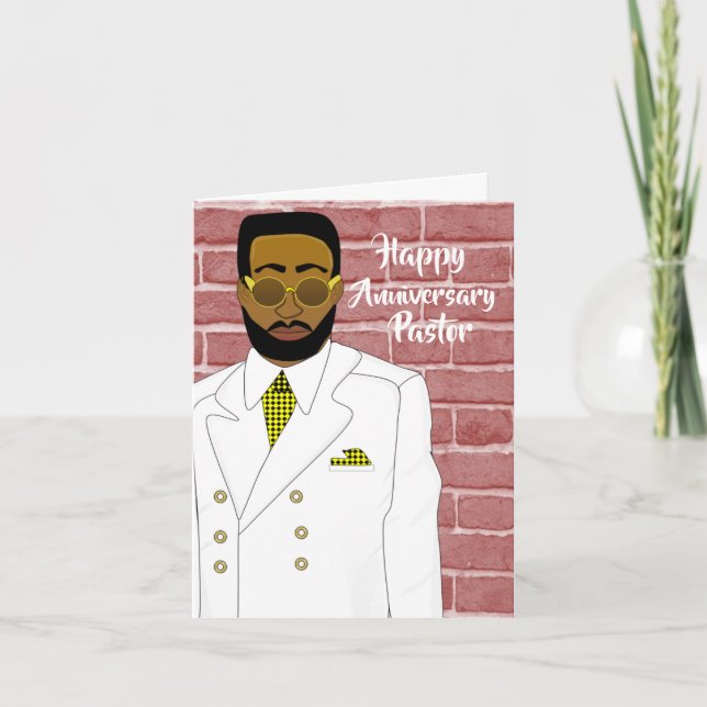 African American Male Pastor's Anniversary Card (Front)