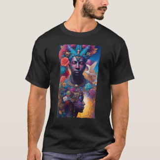 African American Man and Woman Mystical Fantasy AI T-Shirt