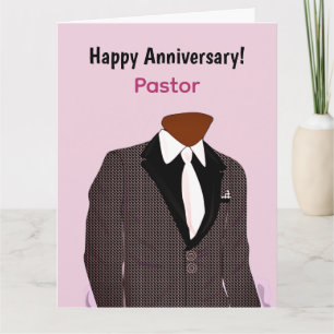 African American Man in Suit Pastor's Anniversary Card