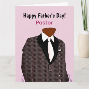 African American Man in Suit Pastor's Father's Day Card