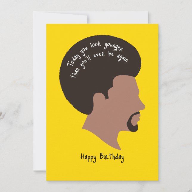 African American Man With Afro Hair Card (Front)