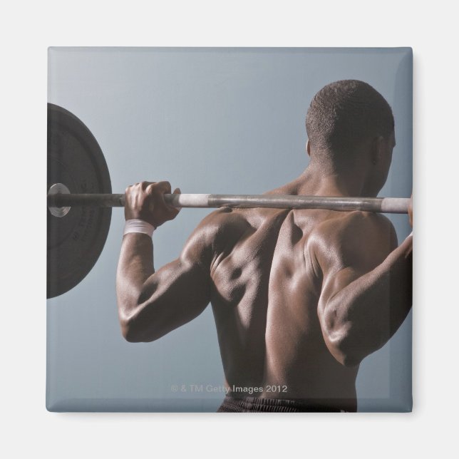 African American man working out the gym 2 Magnet (Front)