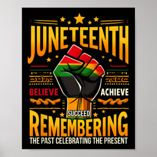 African American Melanin Juneteenth Remembering Th Poster