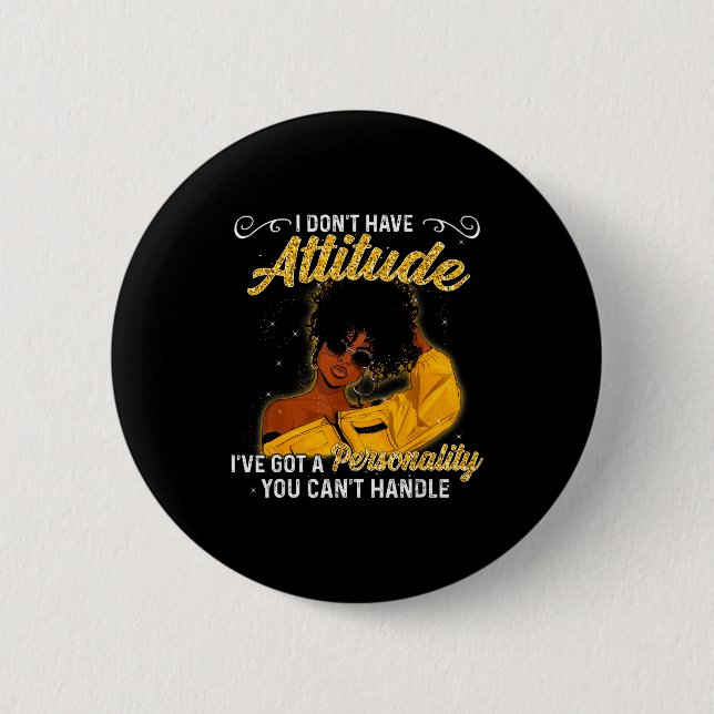 African American Melanin Queen Black Girl Magic Af 6 Cm Round Badge (Front)