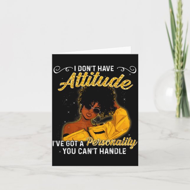 African American Melanin Queen Black Girl Magic Af Card (Front)