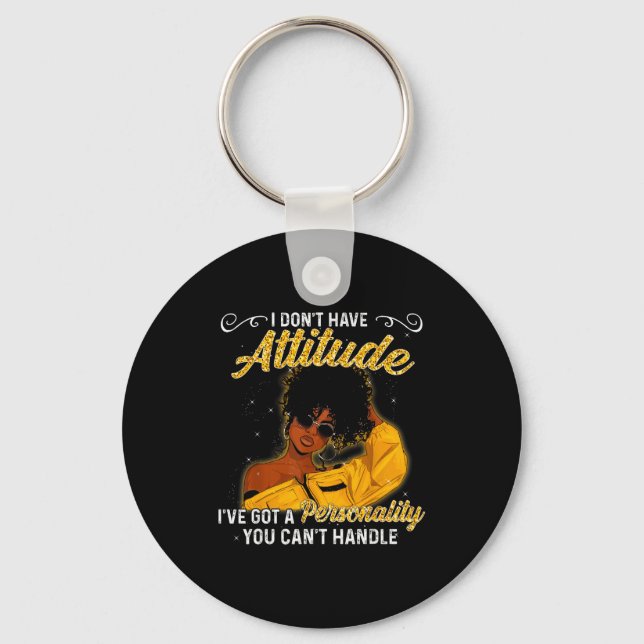 African American Melanin Queen Black Girl Magic Af Key Ring (Front)