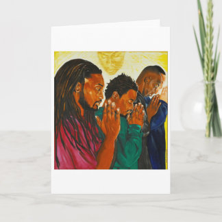 African American Men Praying  Card