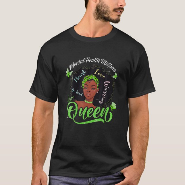 African American Mental Health Matters Woman Warri T-Shirt (Front)