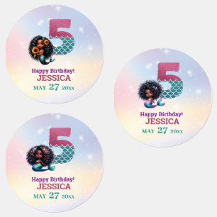 African American Mermaid 5Th Birthday