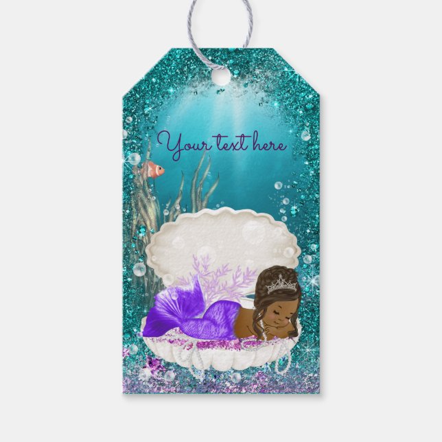 African American Mermaid Gift Tags (Front)