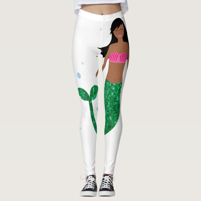 african american mermaid leggings (Front)
