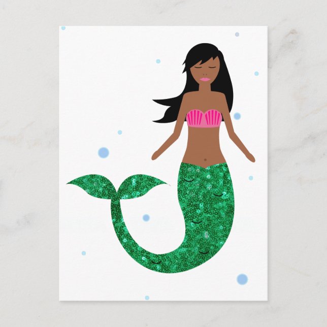 african american mermaid postcard (Front)