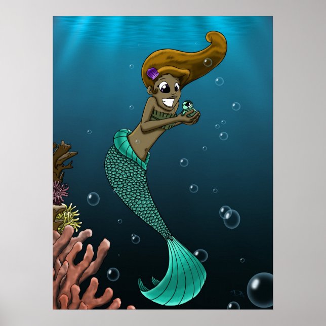 African American Mermaid Poster (Front)