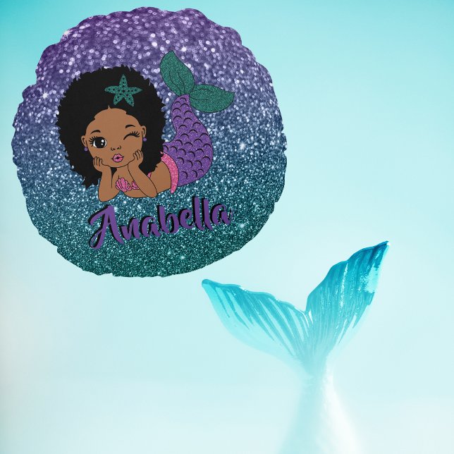 African American Mermaid  Round Cushion (Creator Uploaded)