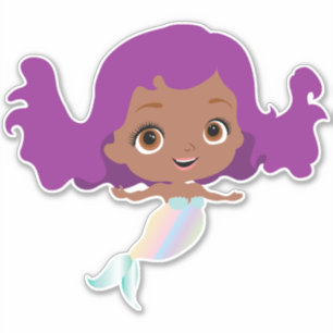 African American Mermaid With Purple Hair
