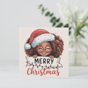 African American Merry Christmas African Black  Holiday Card