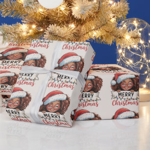 African American Merry Christmas African Black  Wrapping Paper