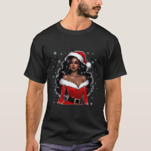 African American Merry Christmas Black Xmas Women T-Shirt