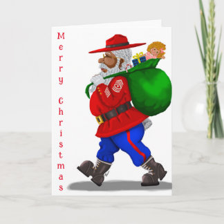 African American Military Santa Greeting Card