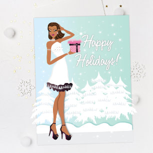 African American Modern Holiday Christmas Card