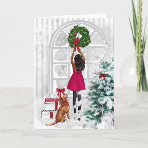 African American Modern Woman Christmas Card