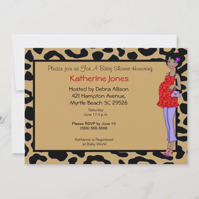 African American Mum Baby  Shower Invitation (Front)