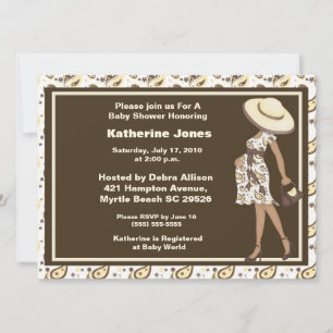 African American Mum to Be Baby Shower Invitation
