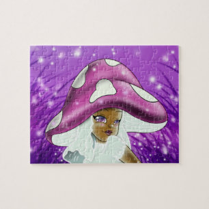 African American Mushroom Girl 8" x 10", 110 Piece Jigsaw Puzzle