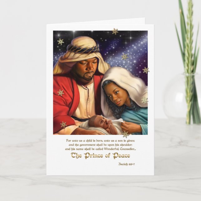 African American Nativity Art Christmas Cards (Front)