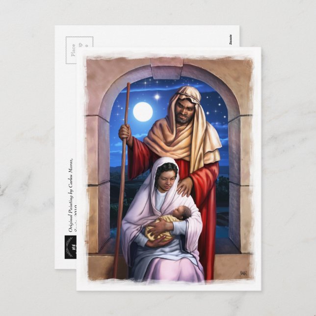 African American Nativity Art Christmas Postcards (Front/Back)