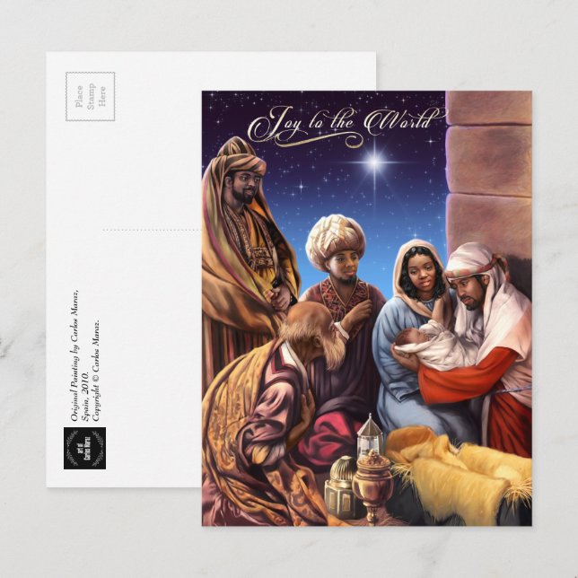 African American Nativity Art Christmas Postcards (Front/Back)