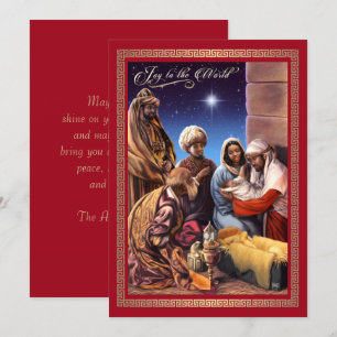 African American Nativity Art Flat Christmas Card