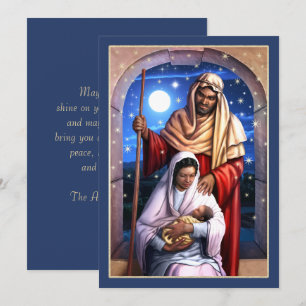 African American Nativity Art Flat Christmas Cards