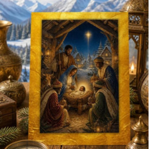 African American Nativity Christmas Card