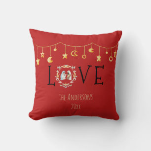 African American Nativity Christmas Card Cushion
