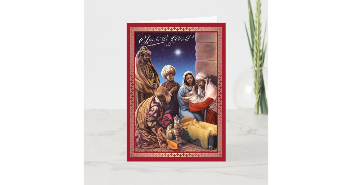 African American Nativity Scene Christmas Holiday Card