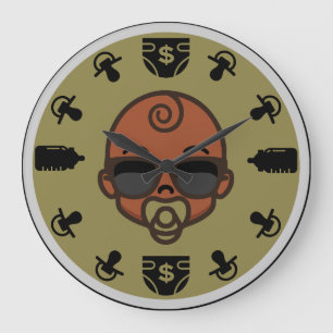African American New Mummy Wrist Large Clock
