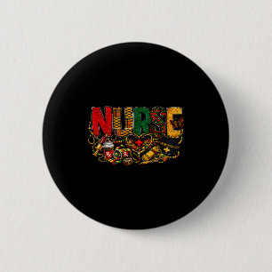 African american nurse black history month and 6 cm round badge