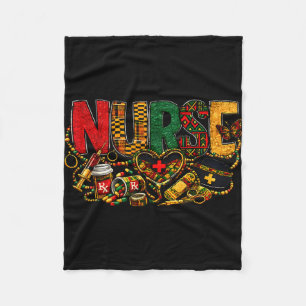 African american nurse black history month and fleece blanket