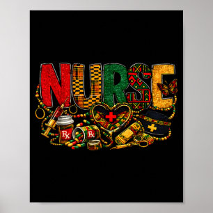 African american nurse black history month and poster