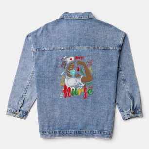 African American Nurse Black History Month Pride B Denim Jacket