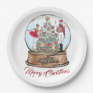 African American Nutcracker Ballet Dancer Christma Paper Plate